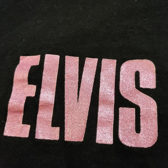 Vintage 80s Elvis Presley Gold Suit Black T-shirt Single Stitch Mens 3XL Glitter - Picture 3 of 9